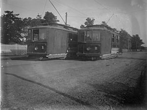 Two Victorian Railway trams