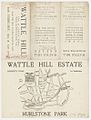 Wattle Hill Estate Ashbury, 1915, Location Map, Richardson and Wrench