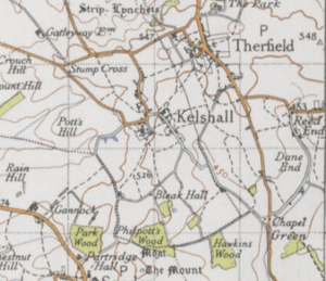 20th Century map of Kelshall