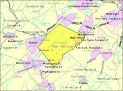 Census Bureau map of Mansfield Township, Warren County, New Jersey