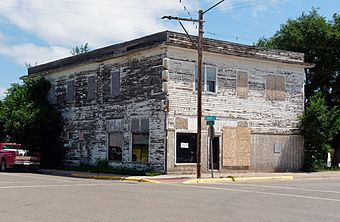 The now vacant Gladstone Hotel, built 1915, viewed from northwest