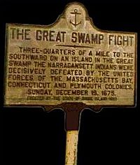 Great Swamp Fight Roadside Marker