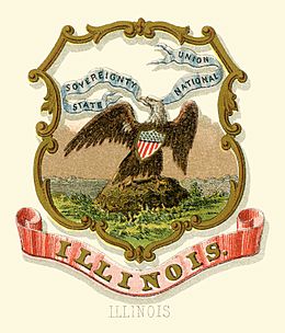Illinois state coat of arms (illustrated, 1876)