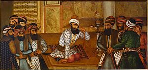 Karim Khan Zand amidst his close circle, sometimes attributed to Mohammad Sadeq, probably 19th century, oil on canvas - Aga Khan Museum - Toronto, Canada - DSC07031