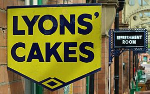 Lyons Cakes enamel sign at the GCR