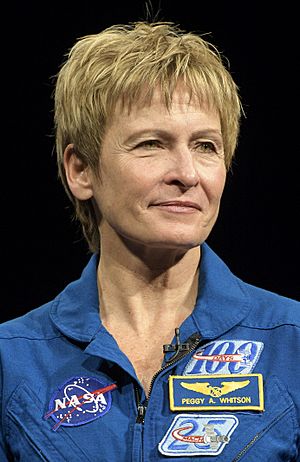 Peggy Whitson Friday at the Smithsonian's National Air and Space Museum on March 2, 2018 (cropped).jpg