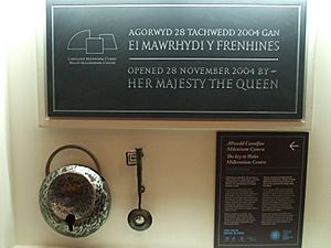 Plaque at the WMC, Cardiff