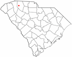 Location of Wellford, South Carolina