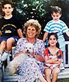 Shulamit Aloni with 3 of her grandchildren
