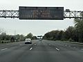 2020-04-19 14 42 26 Variable message sign reading "Save Lives Stay Home Essential Travel Only" along southbound Interstate 95 just south of Exit 29 in Beltsville, Prince George's County, Maryland