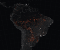 Amazon fire satellite image