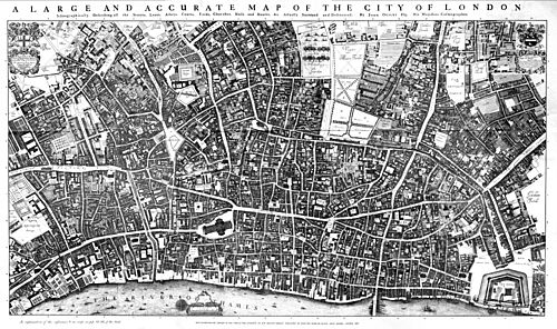 City of London Ogilby and Morgan's Map of 1677