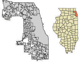 Location of Hometown in Cook County, Illinois.