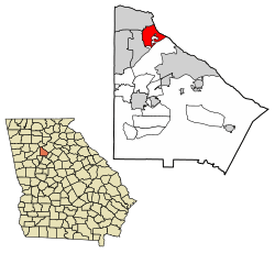 Location in DeKalb County and the U.S. state of Georgia