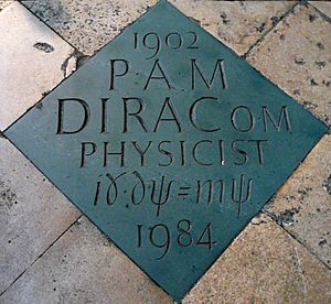 Dirac's commemorative marker
