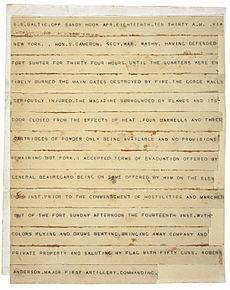 Fort Sumter telegram