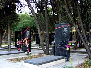 Gravestones of Azeri soldiers died in Karabakh war