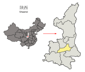 Location of Xi'an Prefecture within Shaanxi (China)