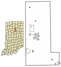 Location of Macy in Miami County, Indiana.