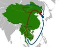 North Korean defector routes map