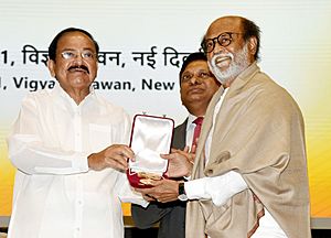 Rajinikanth being honored with Dadasaheb Phalke Award