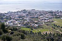 The town of Eretria from the ancient citadel on January 16, 2020
