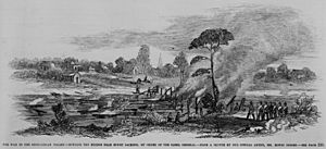The war in the Shenandoah Valley - burning the bridge near Mount Jackson, by order of the Rebel General - from a sketch by our special artist, Mr. Edwin Forbes. LCCN2003668326