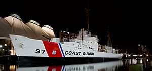 USCGC Taney at night
