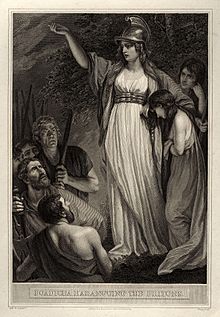 Boadicea Haranguing the Britons (called Boudicca, or Boadicea) by John Opie