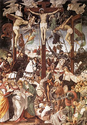 Gaudenzio Ferrari, Crucifixion, 1513, fresco, S. Maria delle Grazie, Varallo Sesia