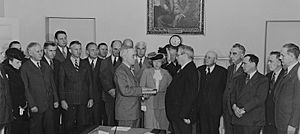 Harry S. Truman taking the oath of office
