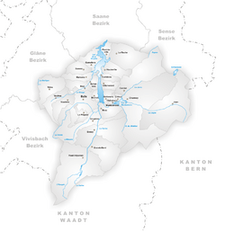 Karte Gemeinden des Bezirks Greyerz 2006