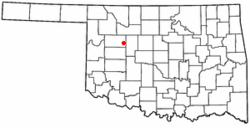 Location of Oakwood, Oklahoma