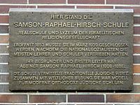 Samson-raphael-hirsch-schule commemorative plaque2001 frankfurt hesse germany