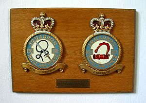 Squadron badges in Tempsford church