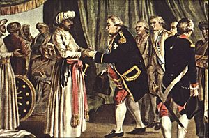 Suffren meeting with Haider Ali, 26 july 1782 engraved by J B Morret 1789