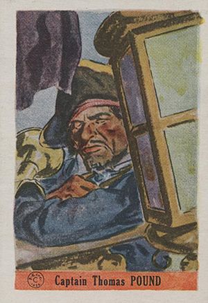 A scan of a 1936 Jolly Roger Cups Pirate card of the pirate Thomas Pound.jpg
