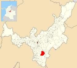 Location of the municipality and town of Miraflores, Boyacá in the Boyacá Department of Colombia.