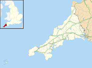 Map showing the location of Newquay Bay
