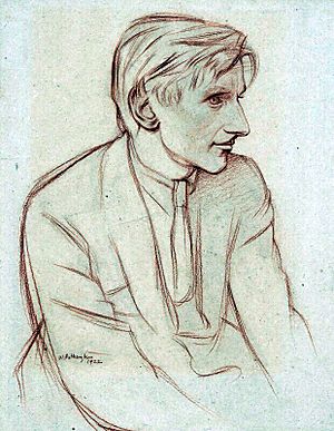 Edmund Blunden by William Rothenstein chalk, 1922