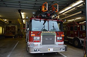 Fire trucks in Narberth, Pennsylvania