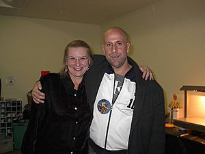 Hedwig Gorski & actor Peter Storemare in Prague 2003