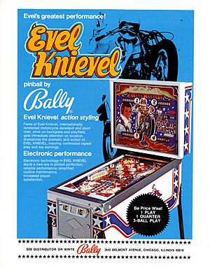 July 1977 Evel Knievel pinball advertisement by Bally