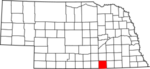 Map of Nebraska highlighting Nuckolls County
