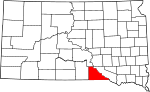 State map highlighting Gregory County