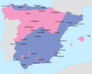 Map of the Spanish Civil War in July 1936