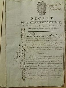 Metric system French adoption decree (1795)