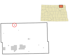 Location of Hannah, North Dakota