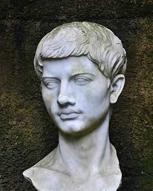 Bust of Virgil at the entrance to his crypt in Naples