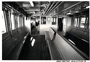 Sydney ferry LADY DENMAN lower saloon June 1979